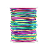 Tenn Well Elastic String for Bracelets, 328 Feet 1mm Colorful Elastic Beading Cord Stretchy String for Bracelets, Necklace, Jewelry Making and Crafts