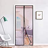 Magnetic Thermal Insulated Door Curtain 72'x80' Magnet Patio Door Cover Auto Closer Fits Doors Up to 70'x79' to Keep Warm in Winter Cool in Summer for Air Conditioner Heater Room Home Kitchen