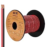 AOTORUA 50FT 18/2 Gauge Red Black Cable Hookup Electrical Wire, 18AWG 2 Conductor 2 Color Flexible Parallel Zip Wire LED Strips Extension Cord 12V/24V DC Cable for LED Ribbon Lamp Tape Lighting