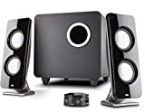 Cyber Acoustics 62W 2.1 Stereo Speaker with Subwoofer - Great for multimedia laptop or PC computers - perfect for Music, Movies, and Gaming (CA-3610),Black