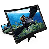 14' Curved Screen Magnifier for Cell Phone -3D HD Magnifying Projector Screen Enlarger for Movies, Video, and Gaming – Foldable Phone Stand Holder with Screen Amplifier–Compatible with All Smartphones
