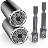 Universal Socket Grip Adapter LEBERNA 4 PCS | Multi Functional Sockets Set Ratchet Power Drill Bit Wrench 1/4'-3/4' (7mm-19mm) Professional Repair Tools Gifts for Dad Men Fathers Husband DIY Handyman