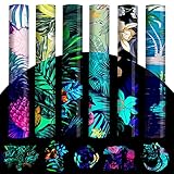 DoreenBow Tropical Infusible Transfer Ink Sheets Glow in The Dark Ink Transfer Paper Floral Sublimation Sheets Infusable Printable Transfer Ink for Mug T-Shirts Bags