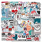 Doctor Nurse Pharmacist Stickers, 50PCs, Aesthetic Vinyl Stickers and Decals, Laptop Water Bottle Stickers, Stickers for Hydro Flask, Car, Planner, Skateboard, Stickers for Kids, Toddlers, Adults, Holiday Gifts Stickers[Doctor]