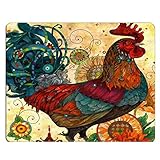 Nicokee Chicken Gaming Mousepad Colorful Visual Effect The Chicken Mouse Pad Mouse Mat for Computer Desk Laptop Office 9.5 X 7.9 Inch Non-Slip Rubber
