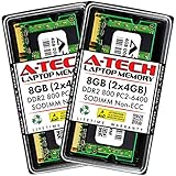 A-Tech 8GB (2x4GB) DDR2 800MHz SODIMM PC2-6400 1.8V CL6 200-Pin Non-ECC Unbuffered Laptop RAM Memory Upgrade Kit