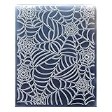 Kwan Crafts Spider Web Halloween Deco Plastic Embossing Folders for Card Making Scrapbooking and Other Paper Crafts, 12.1x15.2cm