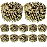 Hotop 3600 Count Siding Nails, 15-Degree Wire Collated Coil Stainless Steel Ring Shank Nails, Full Round Head Hot-Dipped Galvanized Siding Nailer Attachment Replacement Parts (2 Inch)
