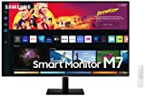 SAMSUNG 32' M70B Series 4K UHD USB-C Smart Monitor & Streaming TV, 4ms, 60Hz, HDR10, Wireless Display, Gaming and IoT Hubs, Alexa Built in, 2022, LS32BM702UNXGO, Black