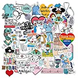 50Pcs Nurse Angel Stickers, Cartoon Medical Nursing Stickers for Kids Teens Adults, Waterproof Nurse Day Stickers Decals for Laptop Water Bottle Guitar Scrapbook