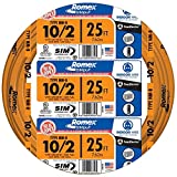 Southwire 28829021 25' 10/2 with ground Romex brand SIMpull residential indoor electrical wire type NM-B, Orange