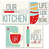 Kitchen Wall Art Prints - Set of 4 (8 inches x 10 inches) Unframed Glossy Photographs