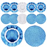 SIQUK 12 Packs Car Polisher Pad Bonnet Set (5 to 6 Inches) Including 10 Packs Microfiber Car Polishing Bonnet and 2 Packs Waxing Bonnet for Car Polisher