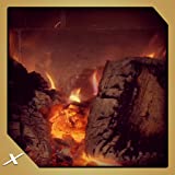 White Log Fireplace